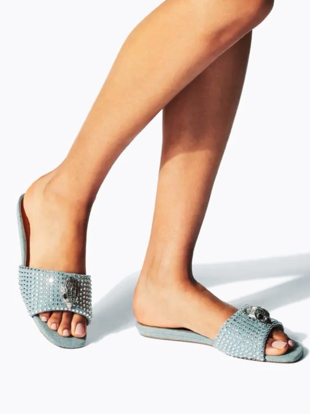 {Kurt Geiger London }Kensington Crystal-Studded Slide Mules